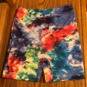 SHEIN tie dye bike shorts